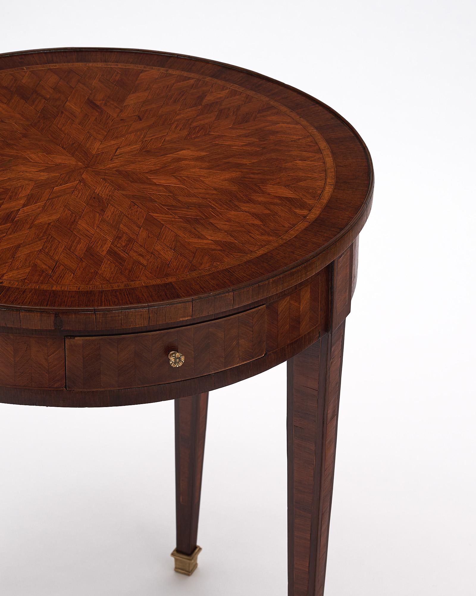 Early 19th Century Louis XVI Period Parquetry Bouillotte Table