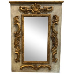 Louis XVI Period Rectangular Carved and Gilded Wood Mirror