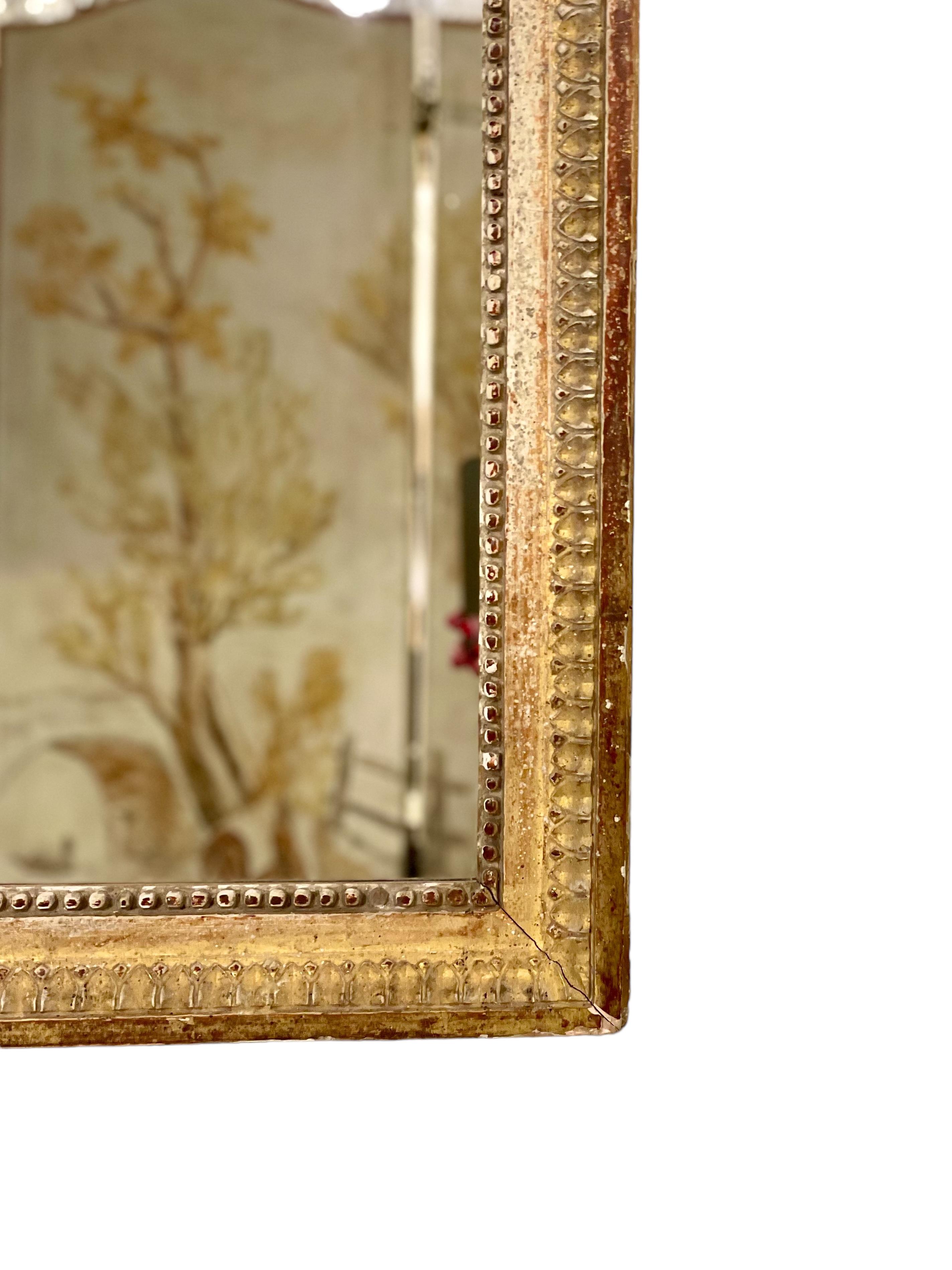 18th Century and Earlier Louis XVI Period Rectangular Giltwood Mirror For Sale
