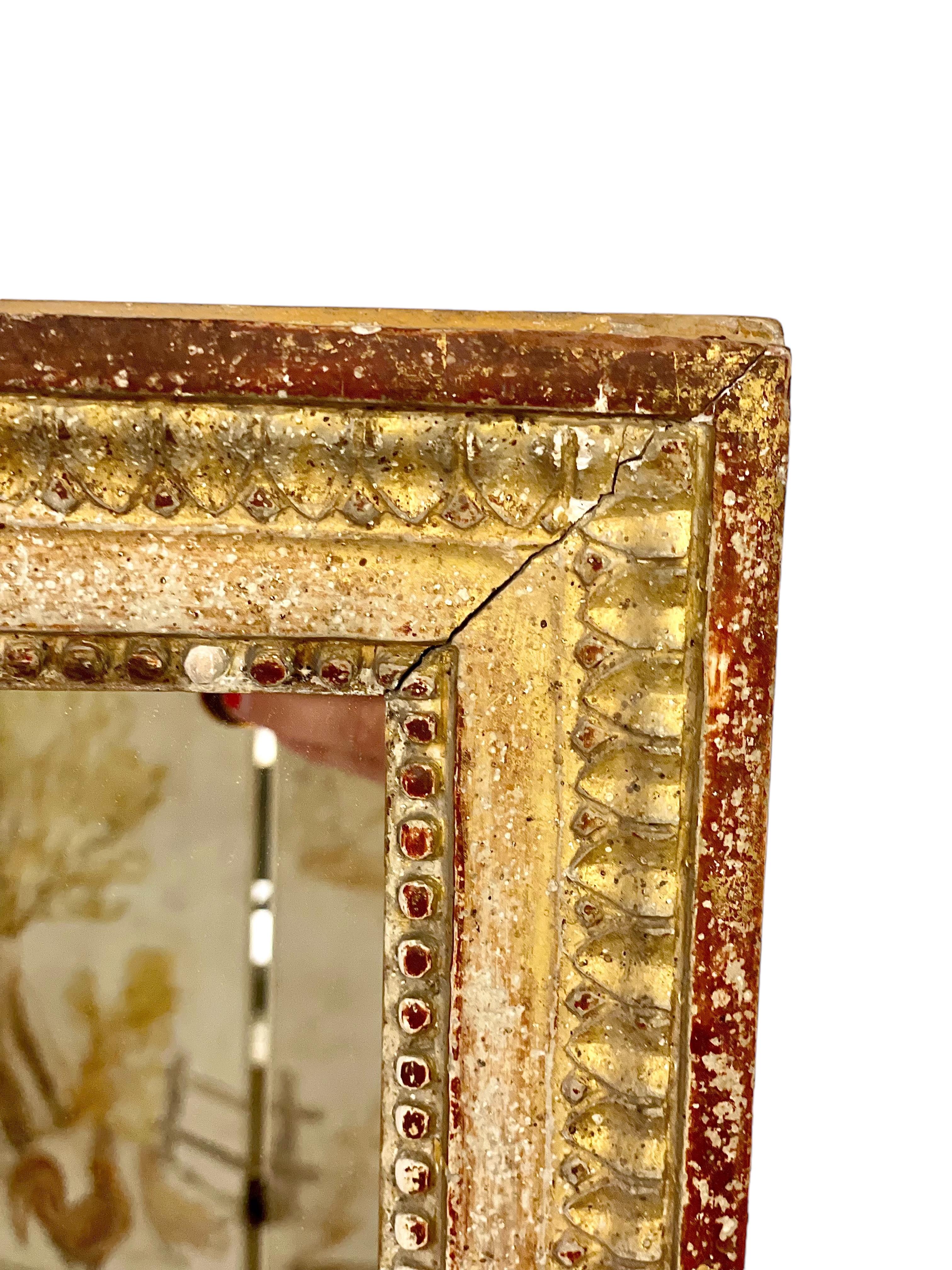 Louis XVI Period Rectangular Giltwood Mirror For Sale 1