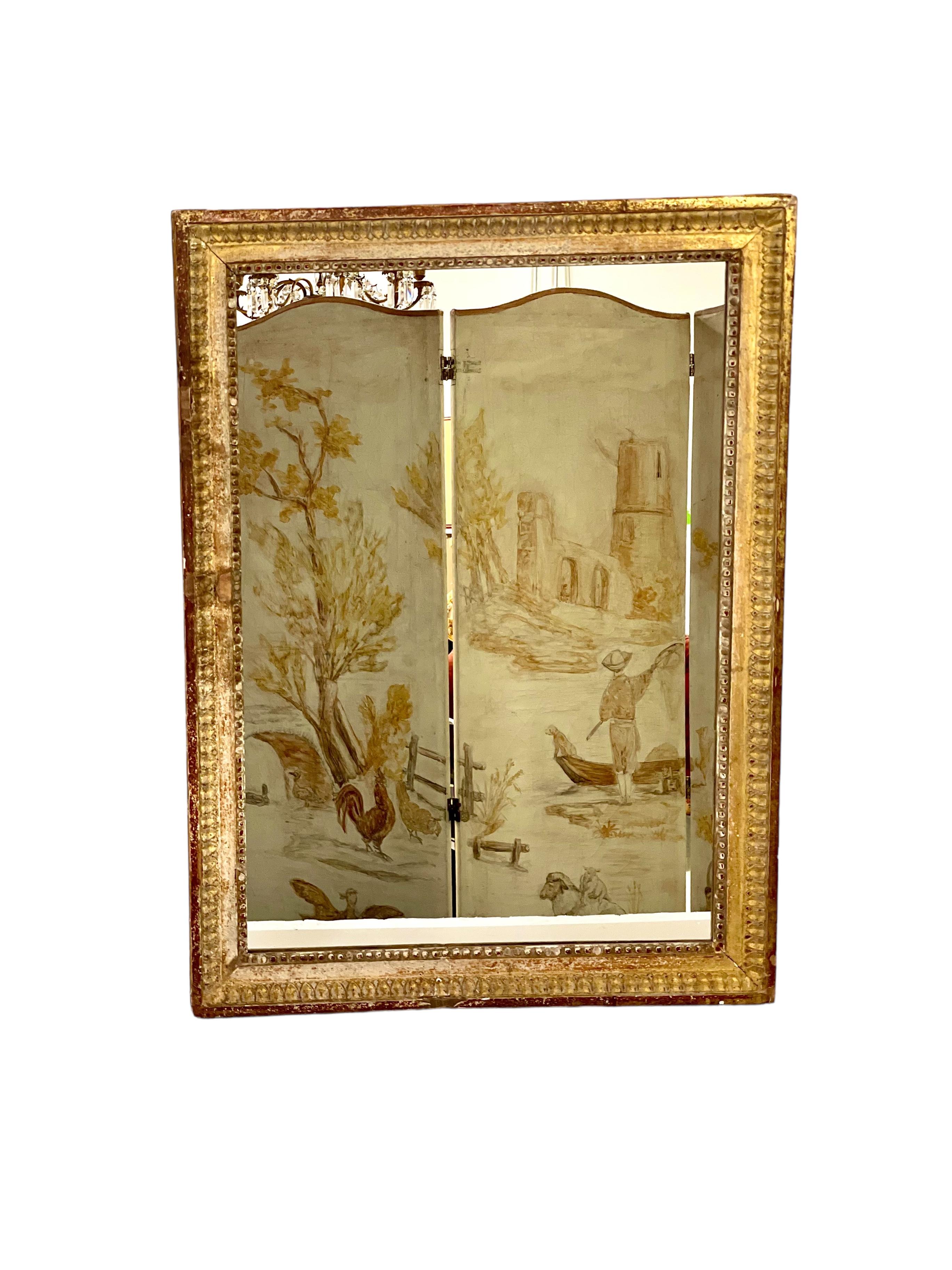 Louis XVI Period Rectangular Giltwood Mirror For Sale 3
