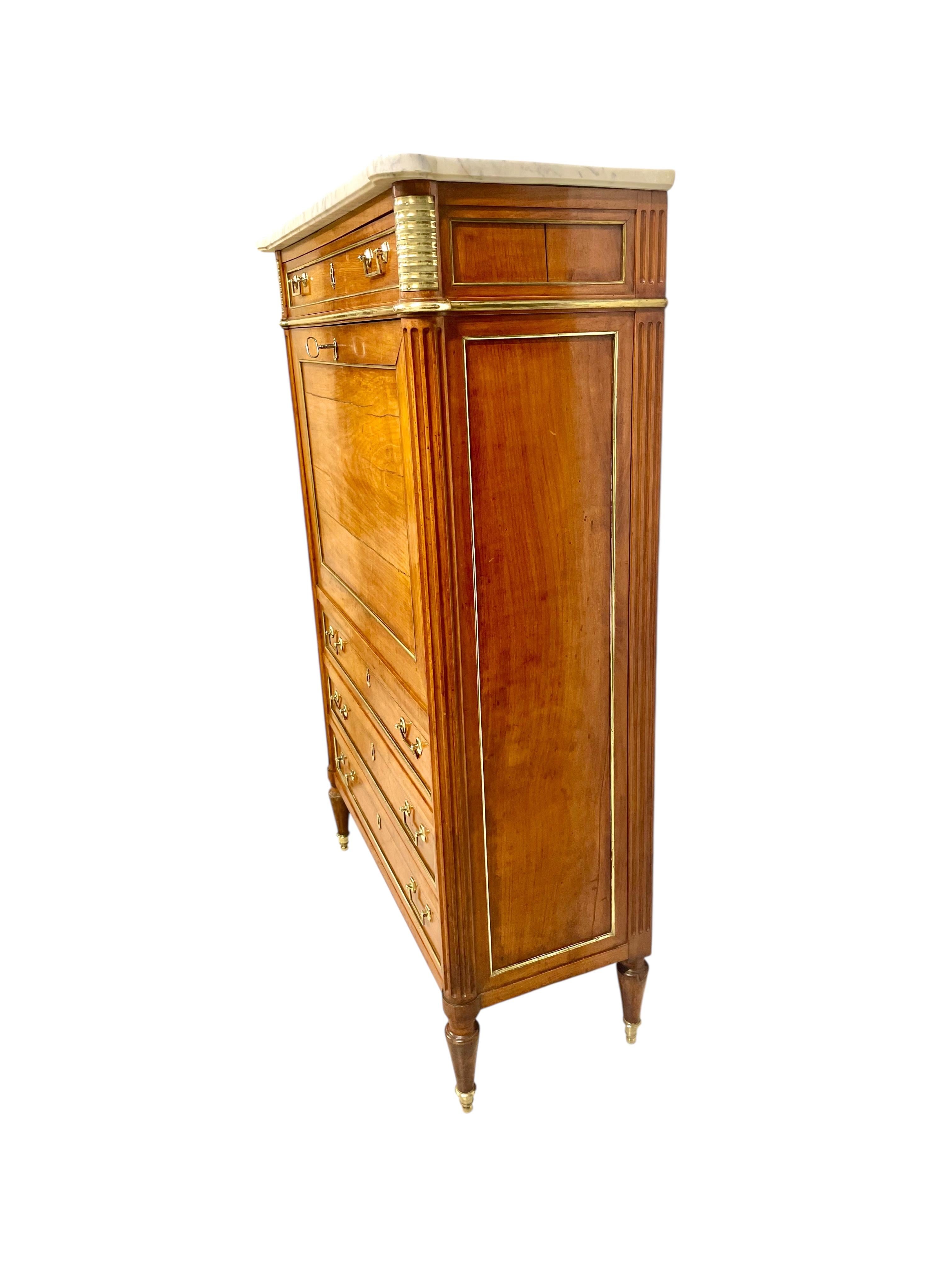 Bronze Louis XVI Period Secrétaire 18th Century For Sale