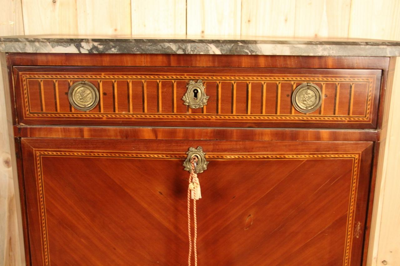 French Louis XVI Period Secretary in Marquetry For Sale