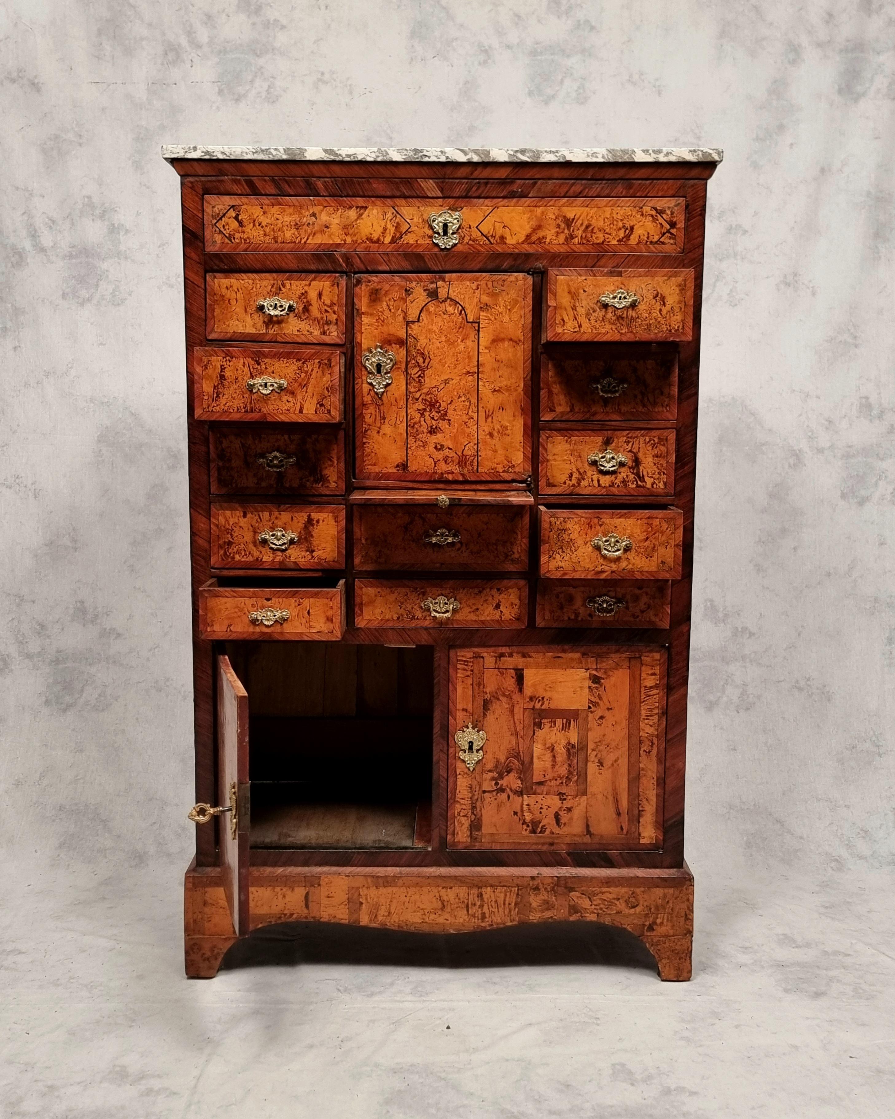 French Louis XVI Period Secretary - Work From The East - Elm - 18th For Sale