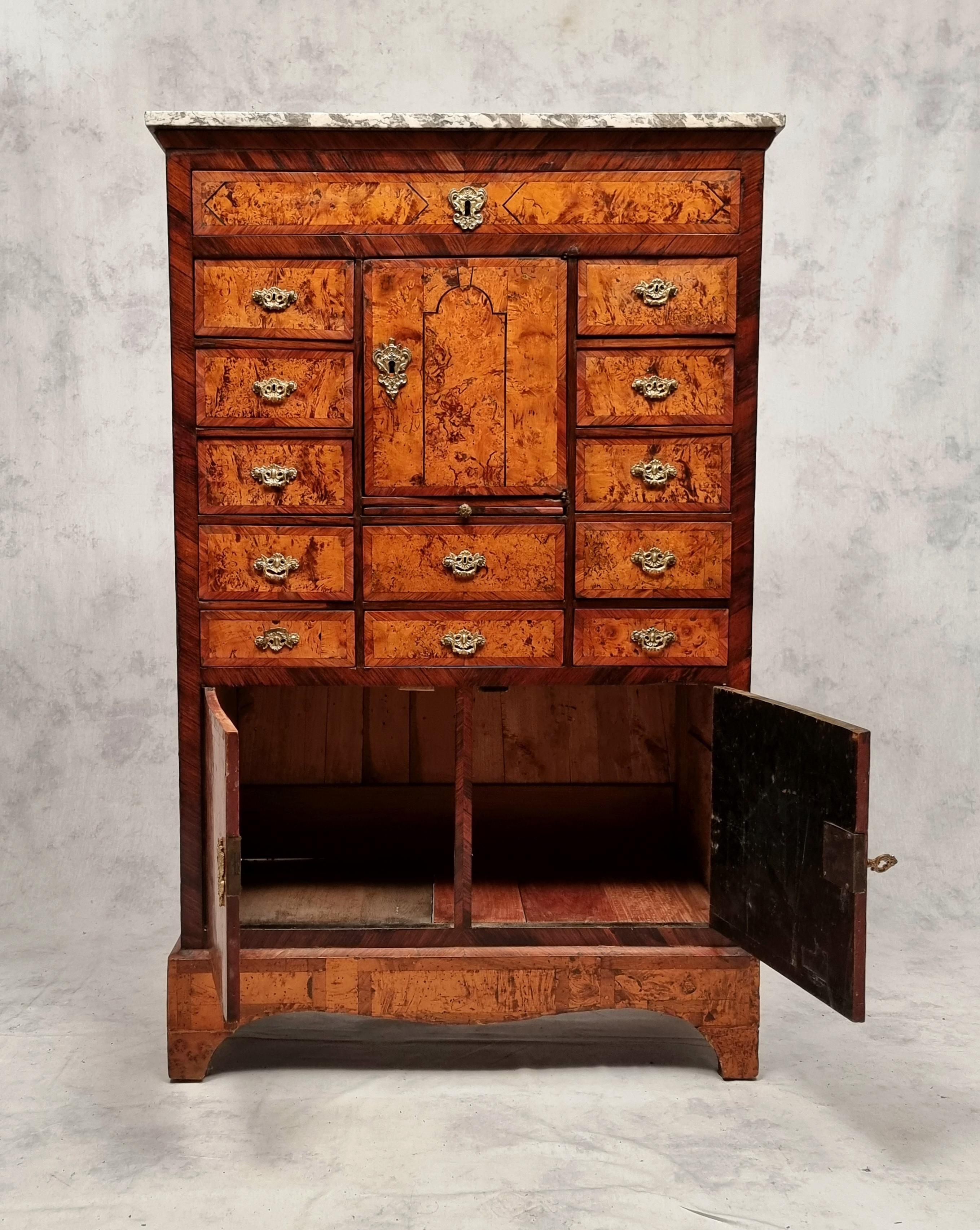 Inlay Louis XVI Period Secretary - Work From The East - Elm - 18th For Sale