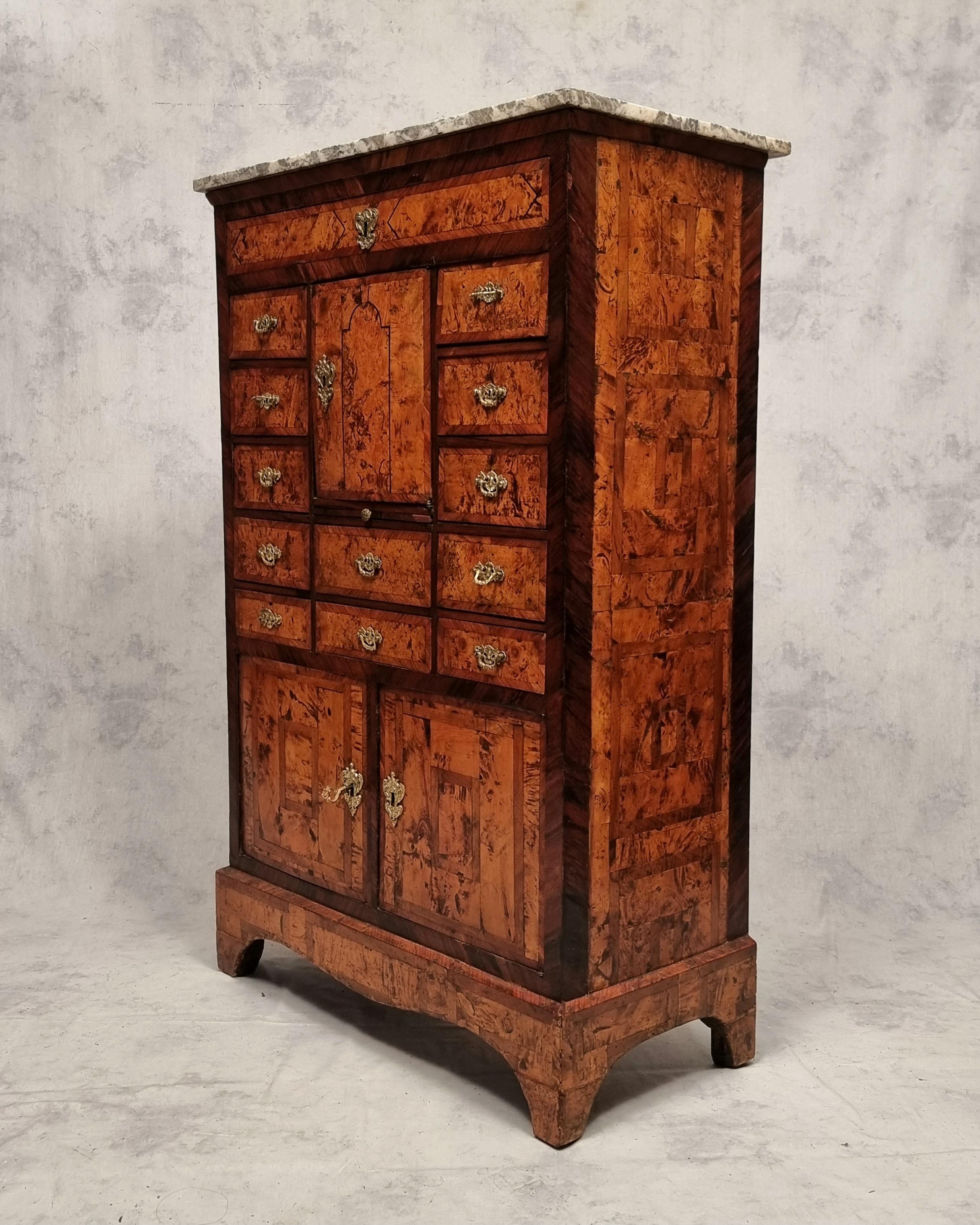 Louis XVI Period Secretary - Work From The East - Elm - 18th In Good Condition For Sale In SAINT-OUEN-SUR-SEINE, FR