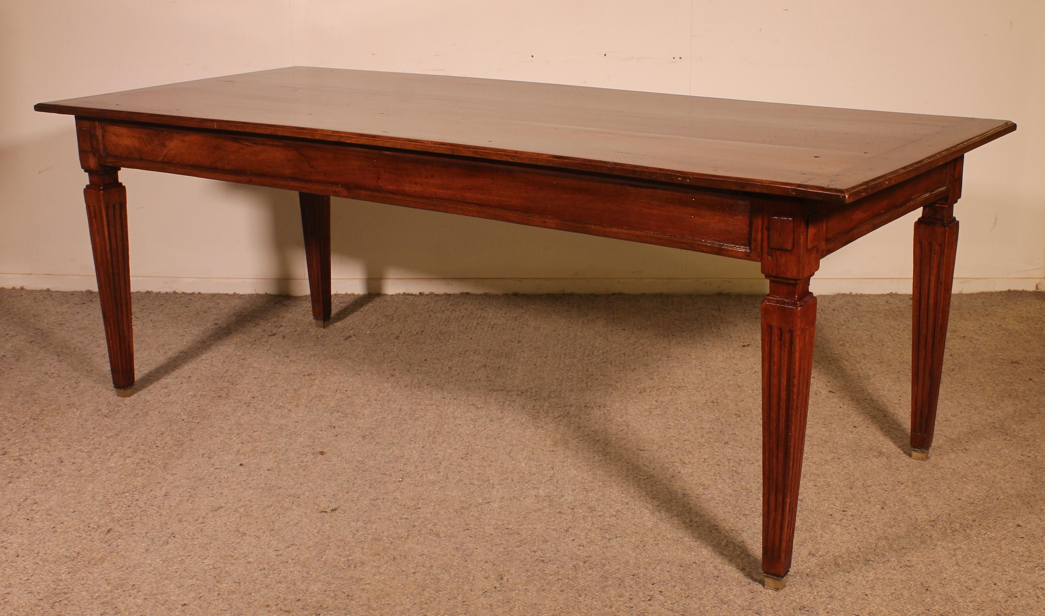 Table de salle à manger d'époque Louis XVI - 18ème siècle Bon état - En vente à Brussels, Brussels
