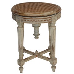 Antique Louis XVI Piano Stool with Caned Seat, French, circa 1880