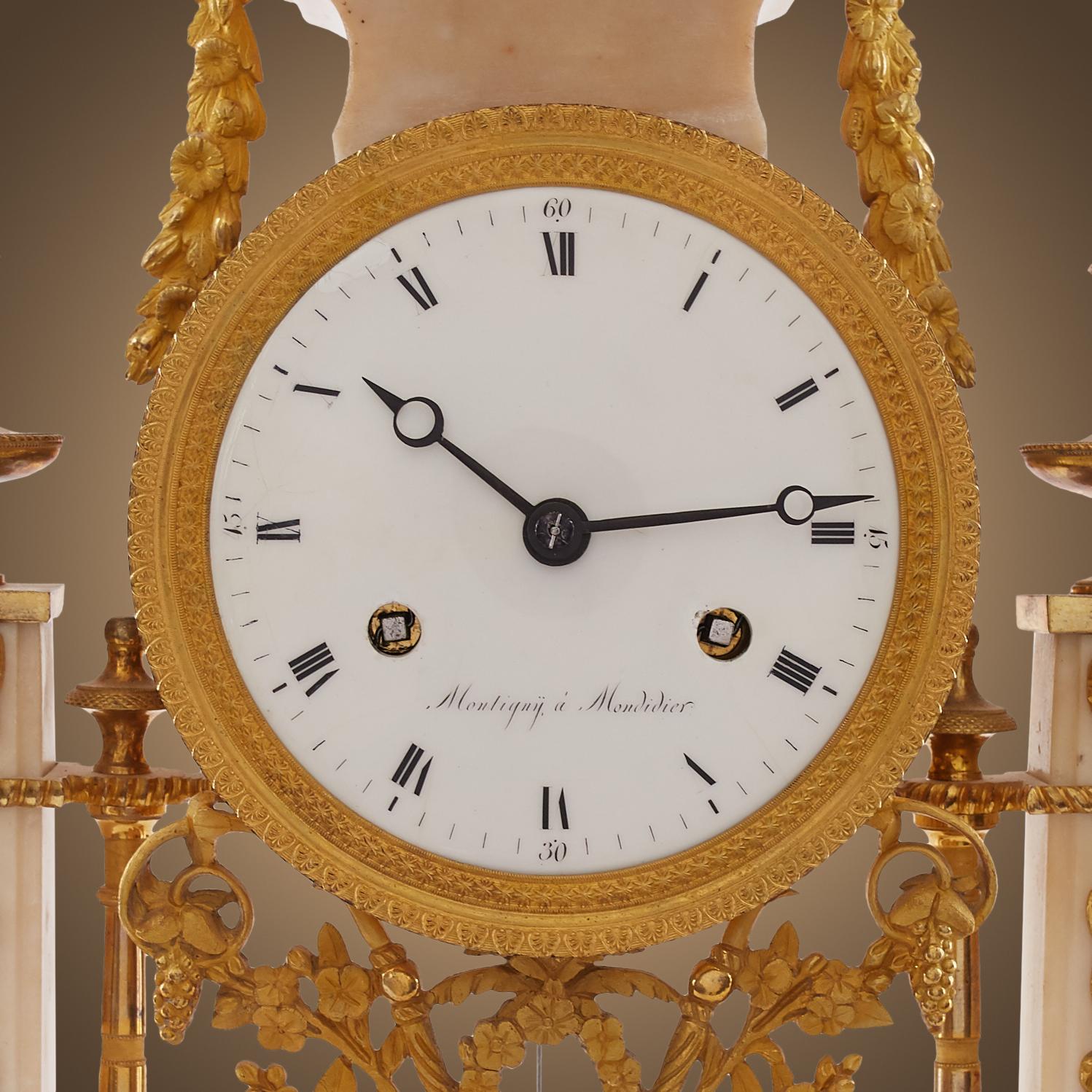 Gold Plate Louis XVI Portico Clock