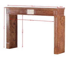 Louis XVI Red Stone Fireplace - Traditional Chic Study - Antique Fireplace