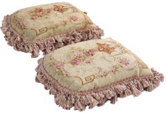 Louis XVI Revival Aubusson Cushions  Late 19th Century France  Belle Époque
