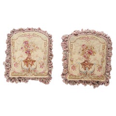 Antique Louis XVI Revival Aubusson Cushions  Late 19th Century France  Belle Époque