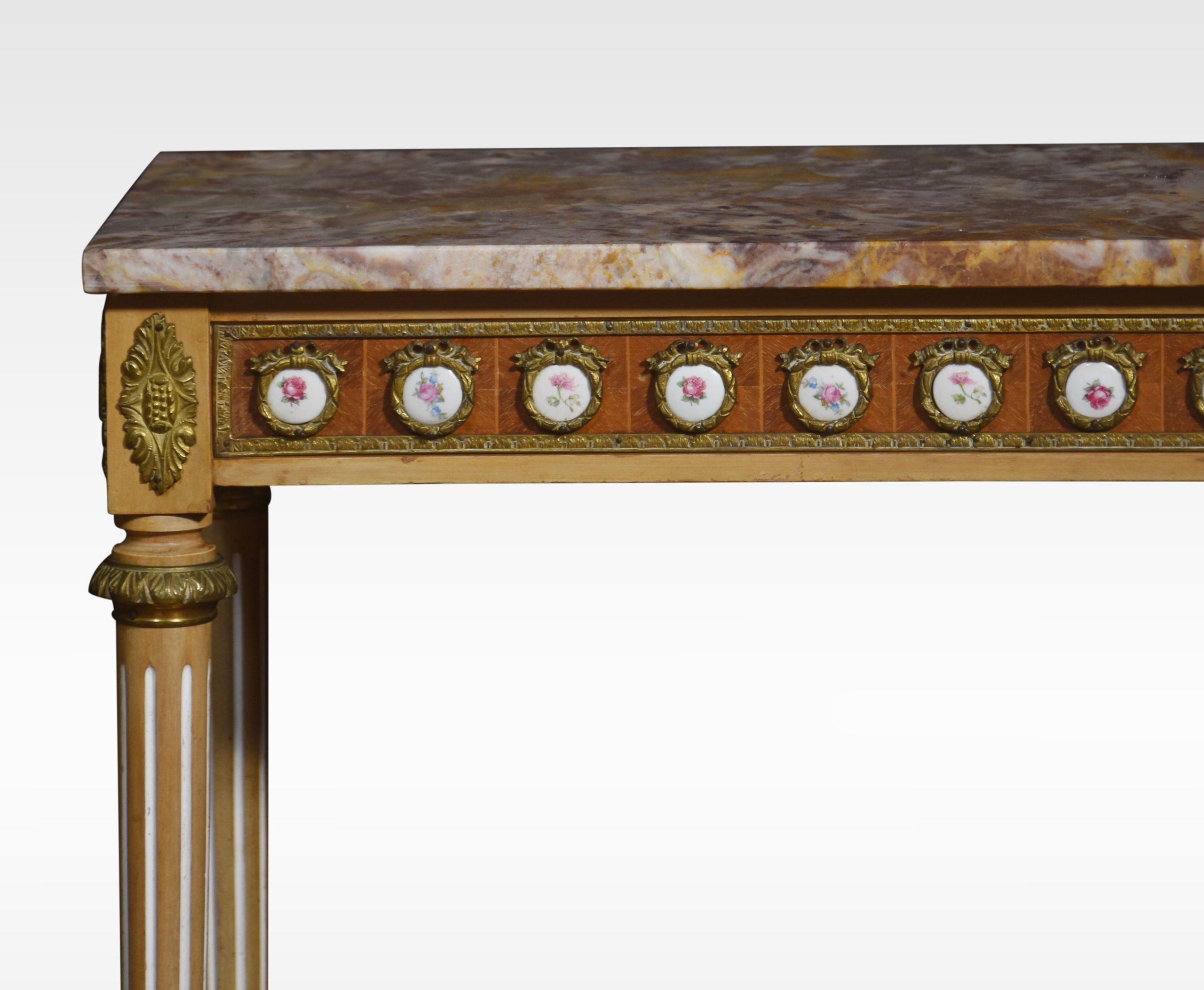 Marble Louis XVI revival console table by H & L Epstein For Sale