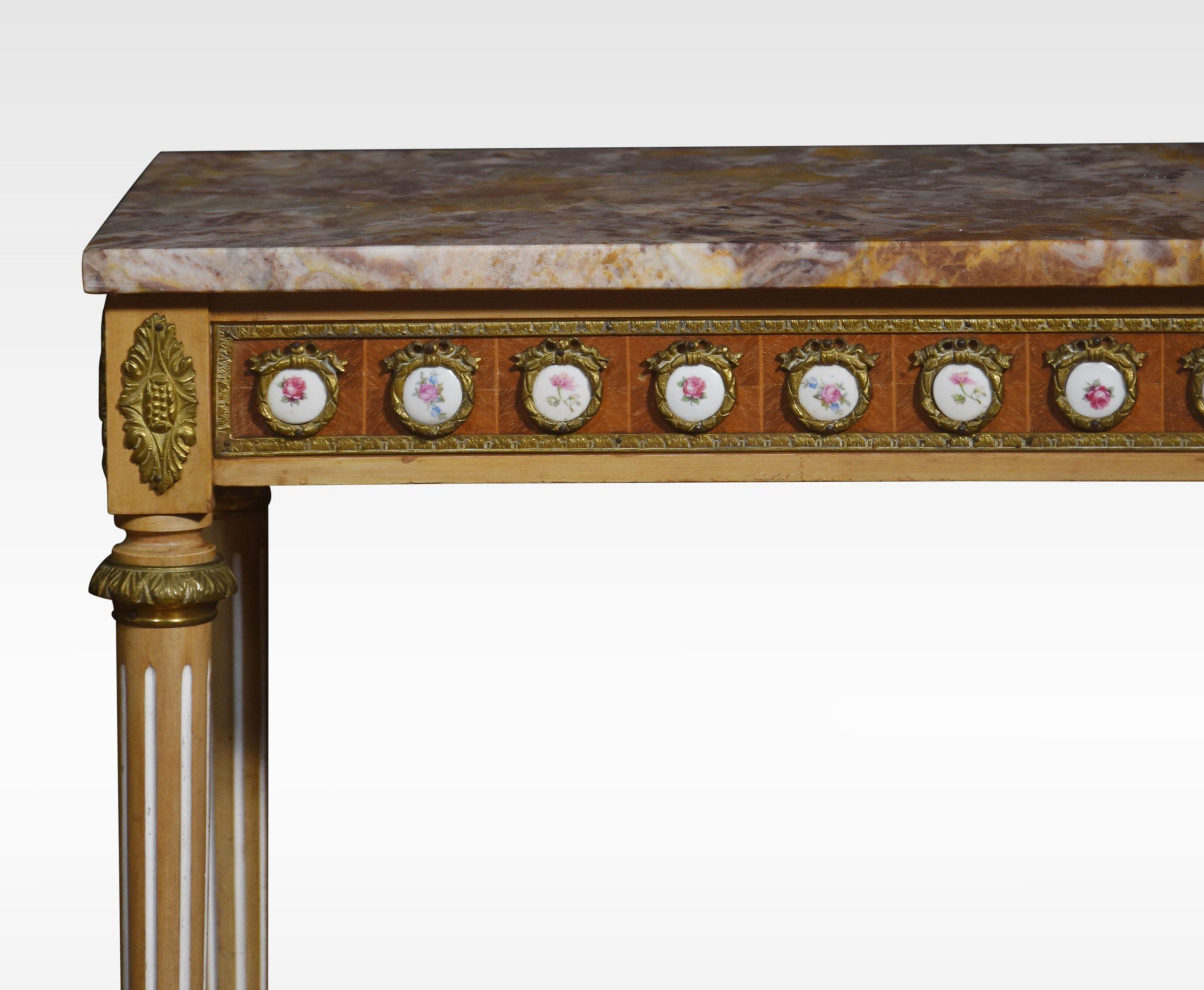 Marble Louis XVI revival console table by H & L Epstein
