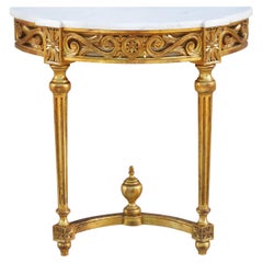 Louis XVI Revival Giltwood and Marble Console Table c1950s France