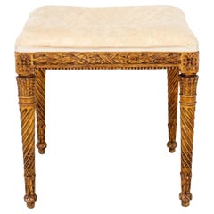 Louis XVI Revival Giltwood Stool or Tabouret, 19 C