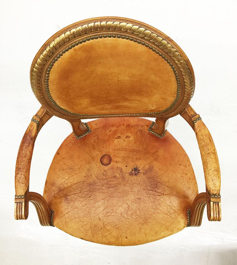 Carved Louis XVI Revival Style Chair by Simon Loscertales Bona, Spain For Sale