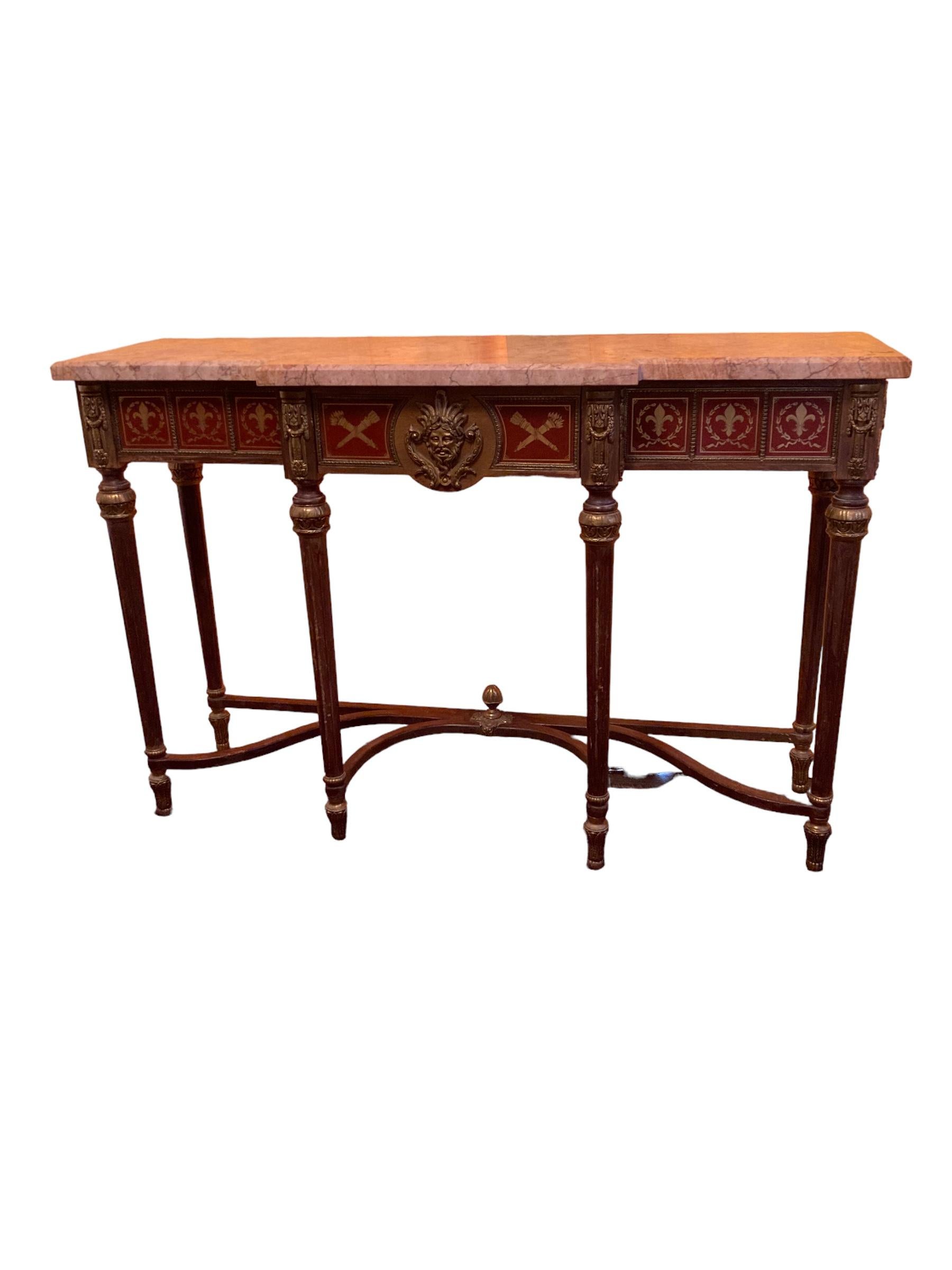 Rococo Louis XVI Revival Style Console Table by H & L Epstein