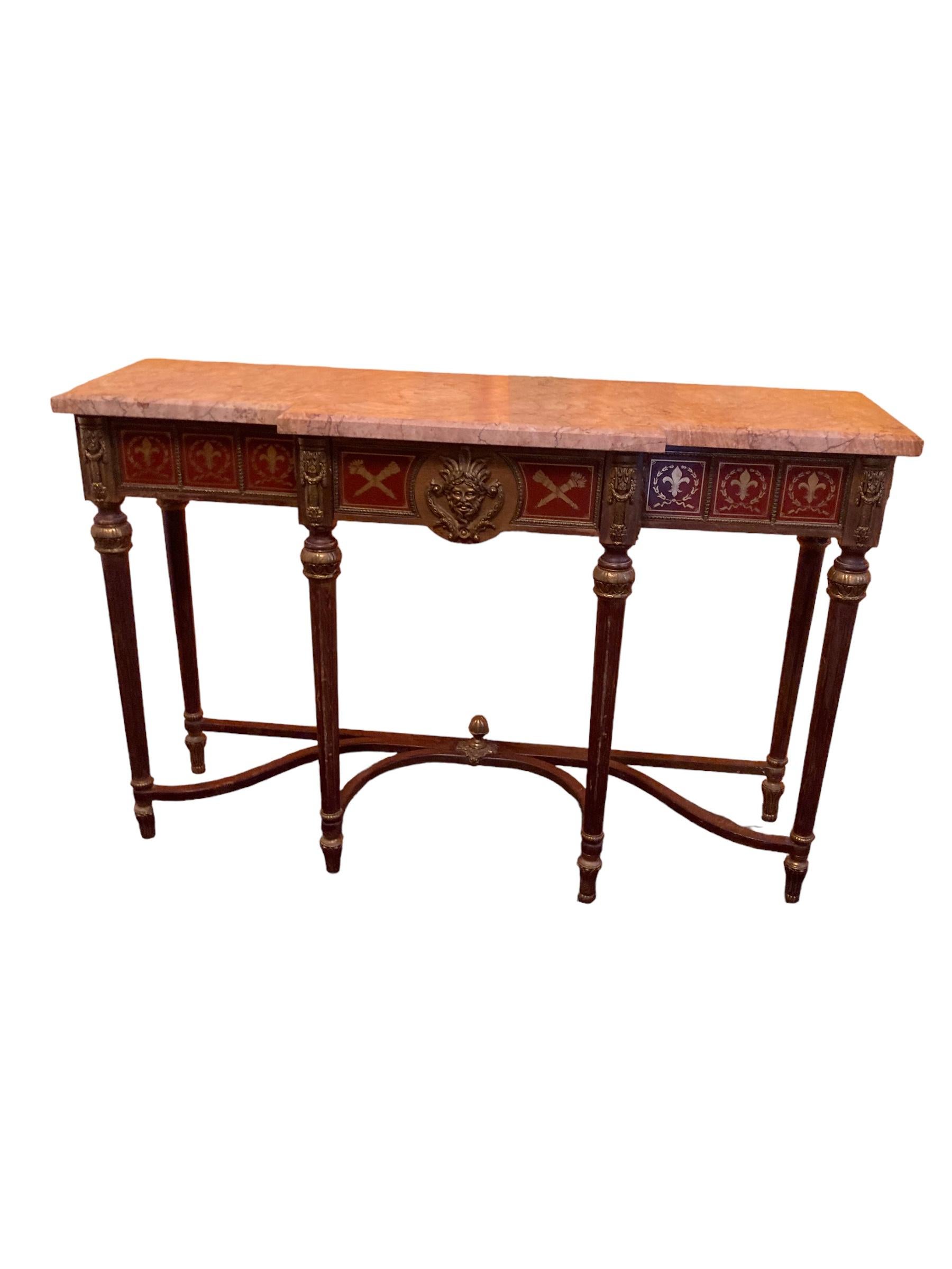 French Louis XVI Revival Style Console Table by H & L Epstein