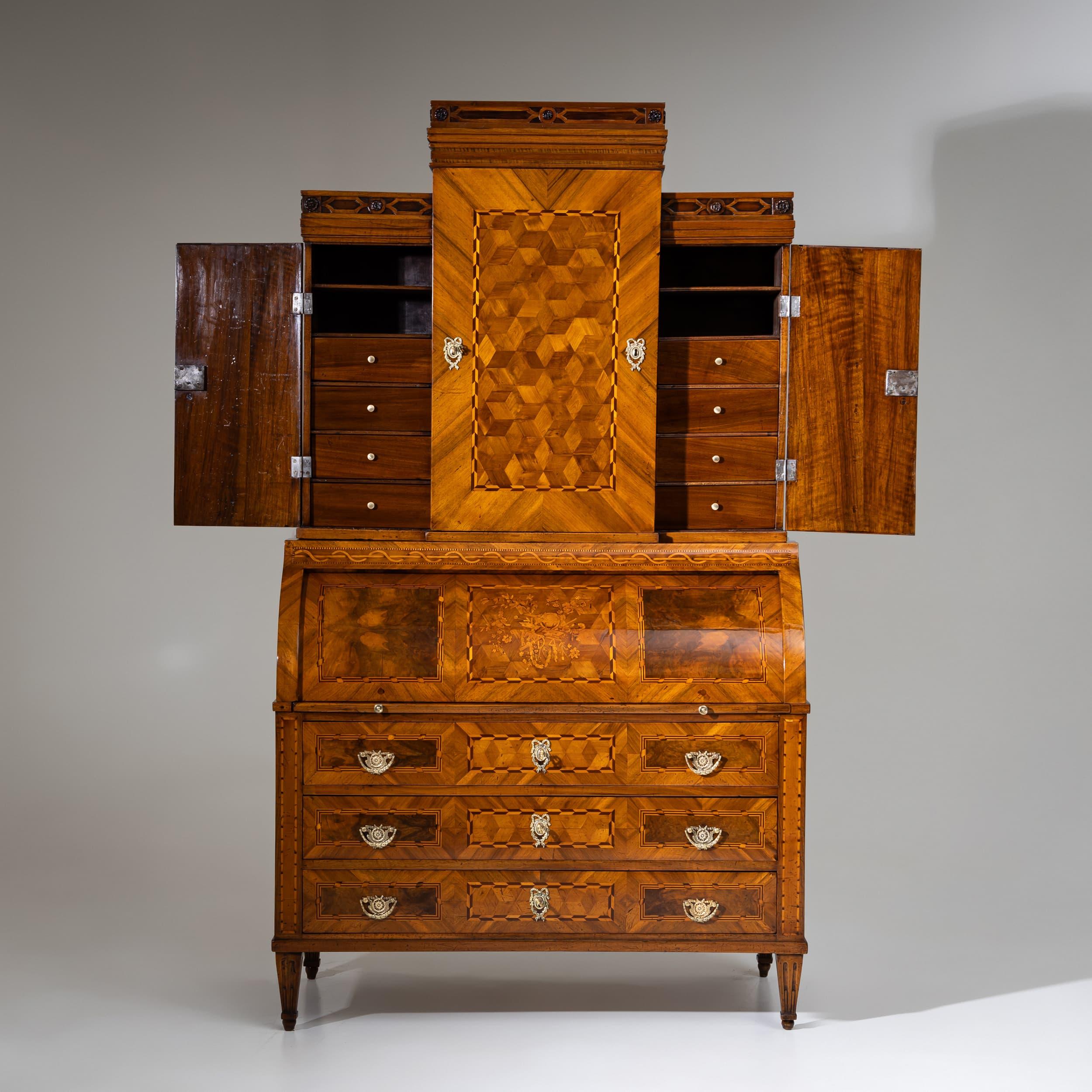 Louis XVI Late 18th Century Neoclassical Rolltop Bureau, Germany For Sale