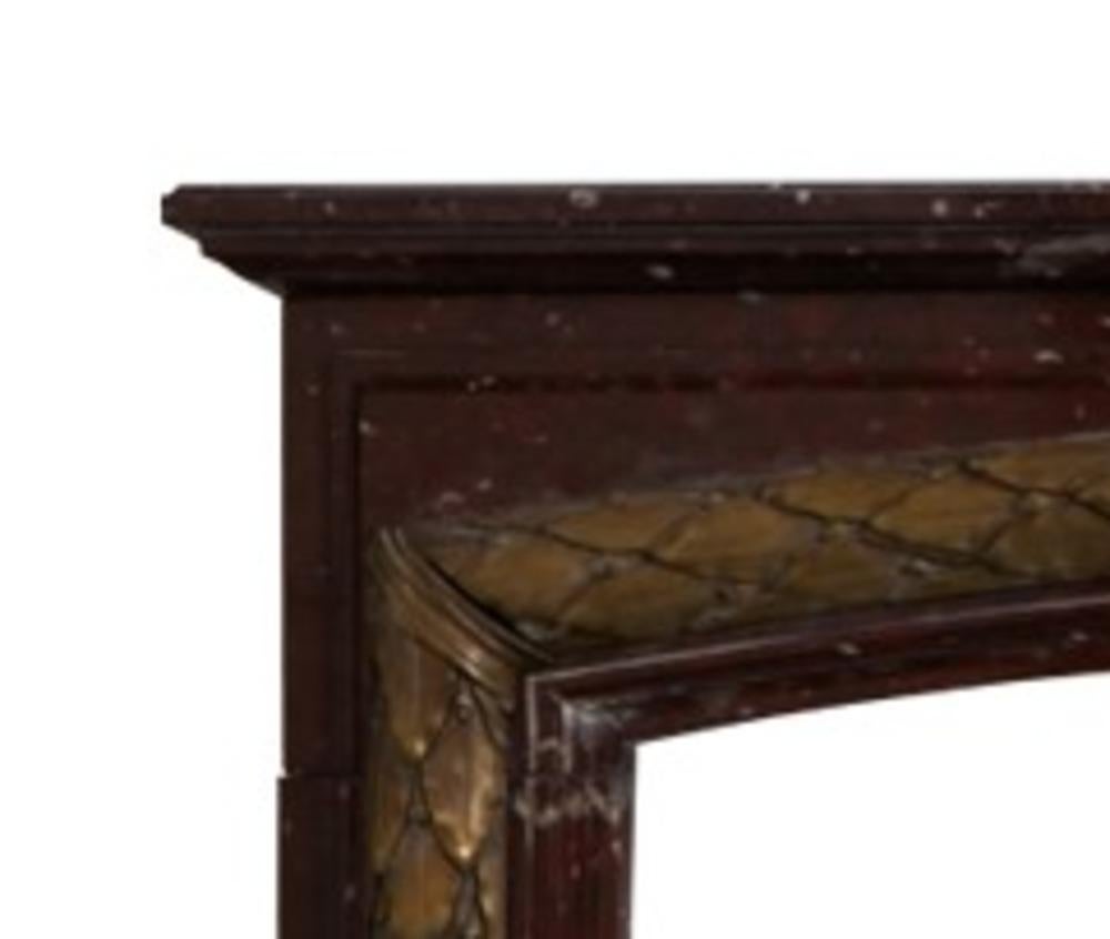 19th Century Louis XVI Rouge Griotte Marble Mantel 'FR-NY53' For Sale