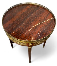 Louis XVI  Rouge Marble Top Occasional Table att to Francois Linke