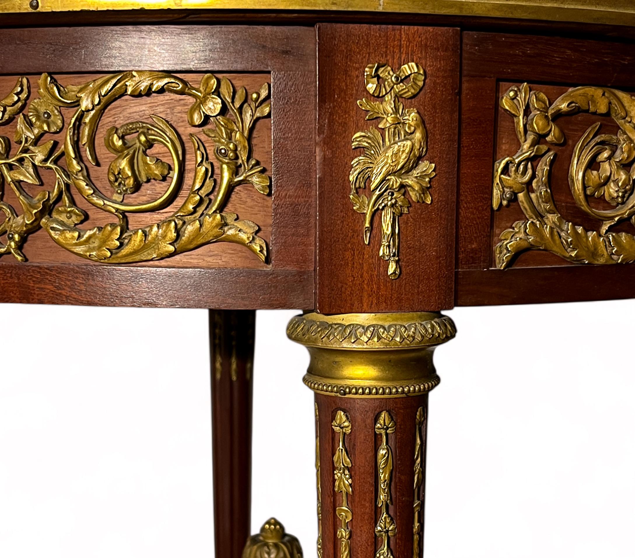 Louis XVI  Table d'appoint en marbre rouge Att to Francois Linke en vente 1