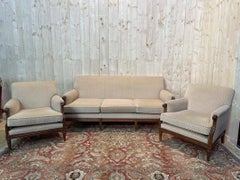 Louis XVI Salon sofa and pair of bergère chairs
