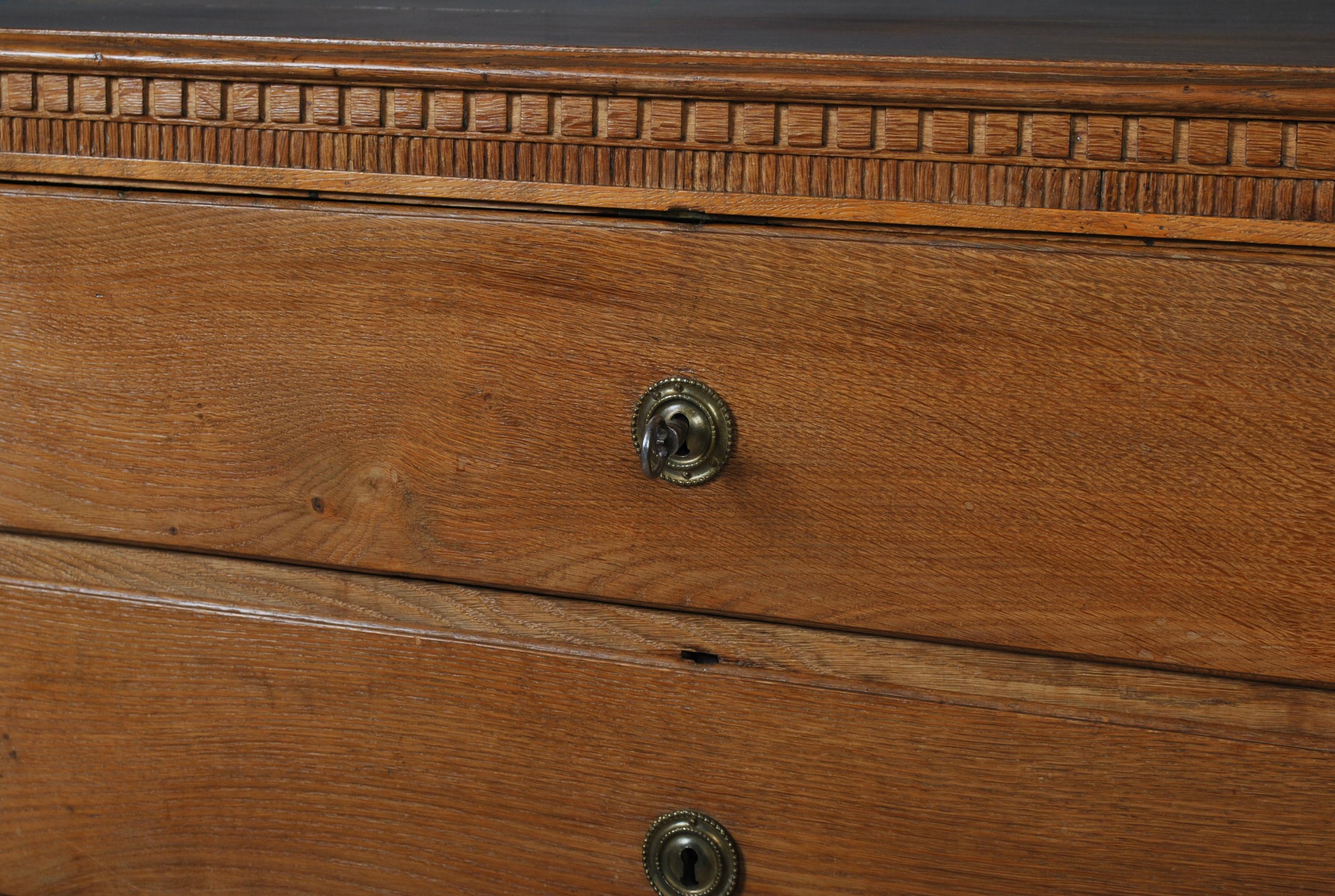 Hand-Crafted Louis XVI Scandinavian, Chest of Drawers, Oak