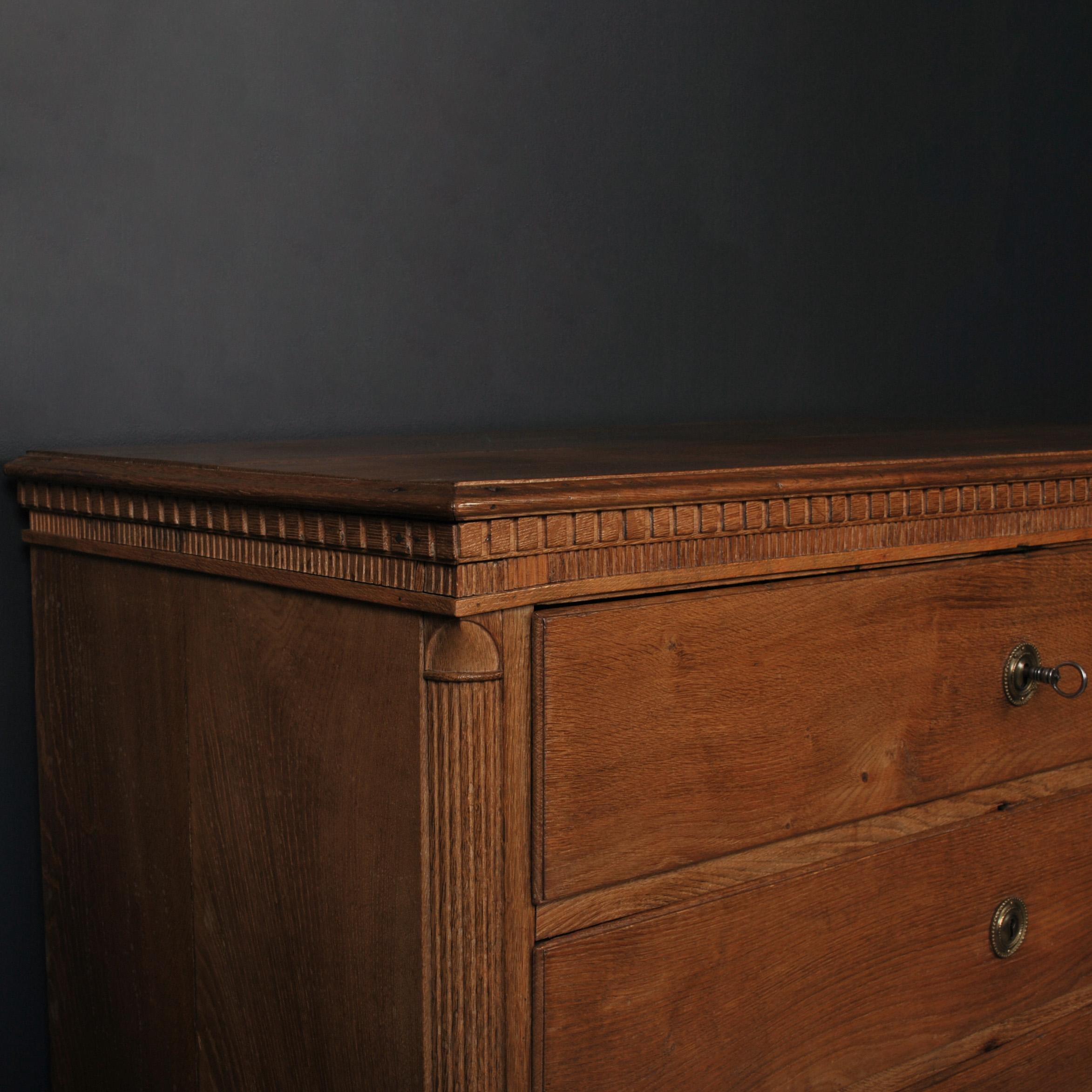 Louis XVI Scandinavian, Enormous Chest of Drawers, Oak In Good Condition In London, GB