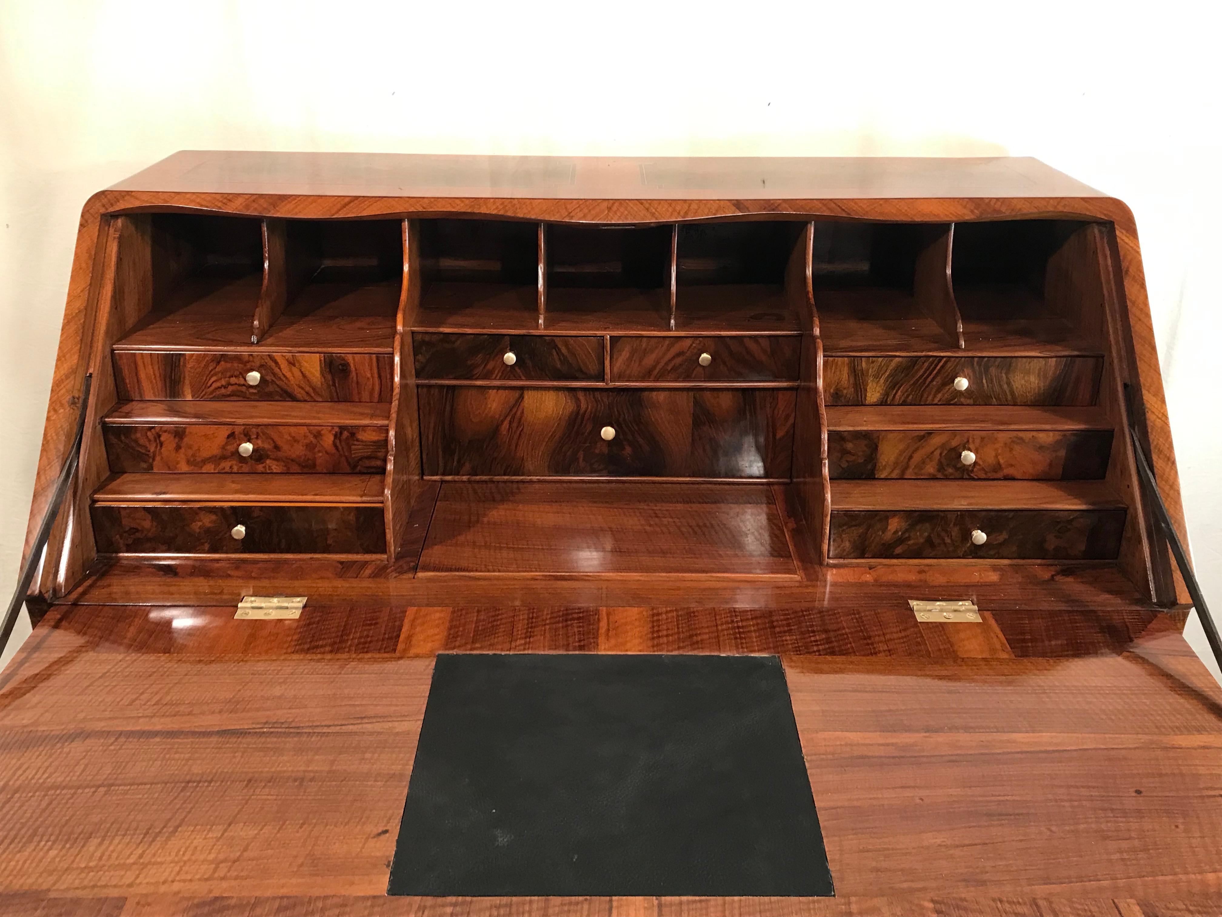 Late 18th Century Louis XVI Secretary Desk, South German 1770-80, walnut For Sale