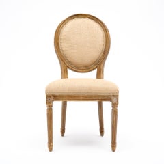 Conjunto Luis XVI de seis sillas de comedor y dos sillones