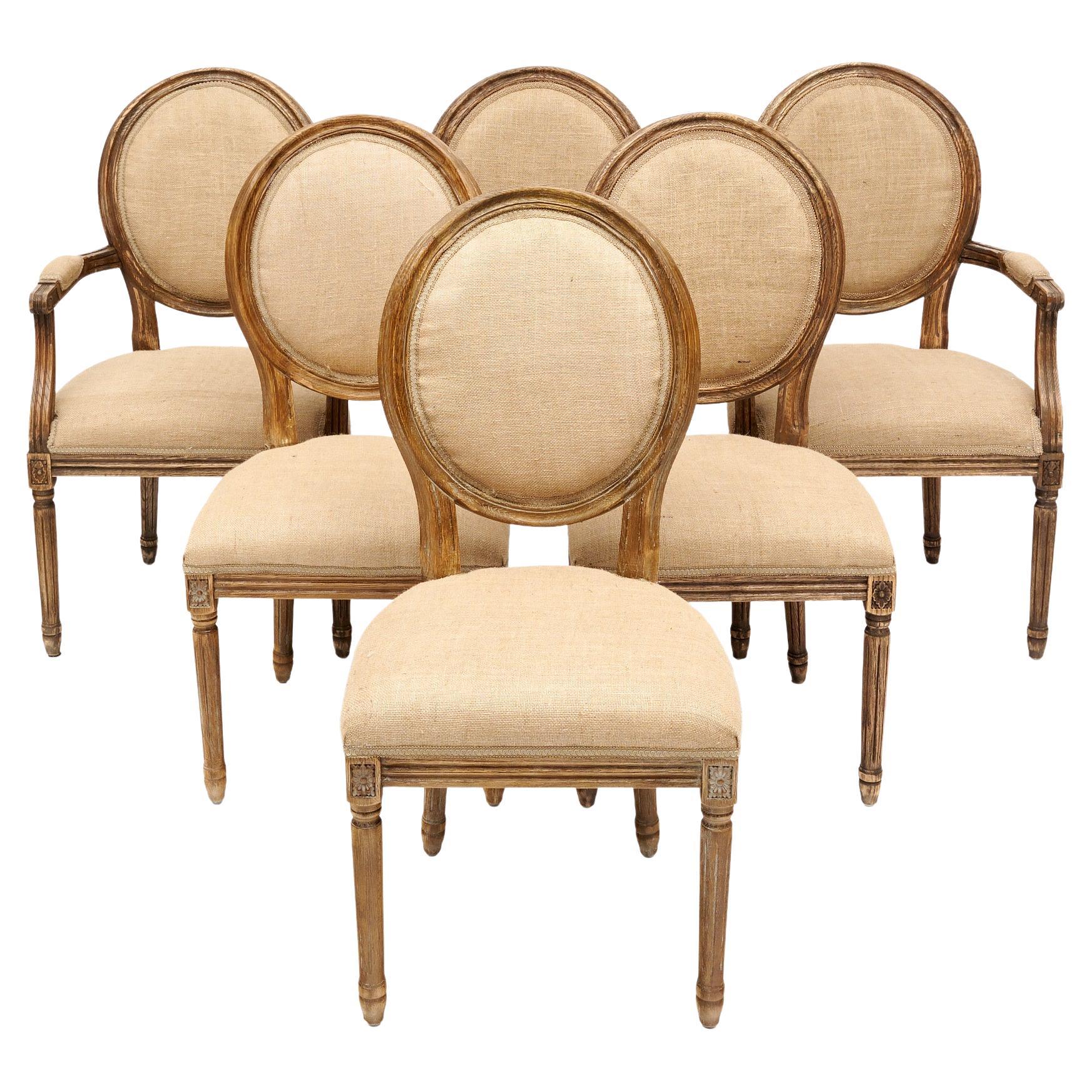Louis XVI Set of Six Dining Chairs And Two Armchairs