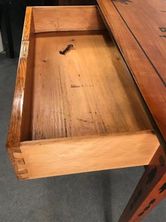 Louis XVI Side Table or Desk, Germany, 1780, Cherry Veneer with Inlays
