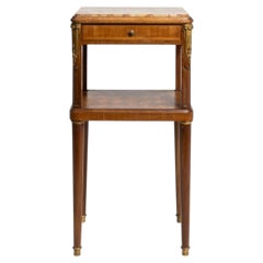 Louis XVI Side Table With Marble Top And Brass Details