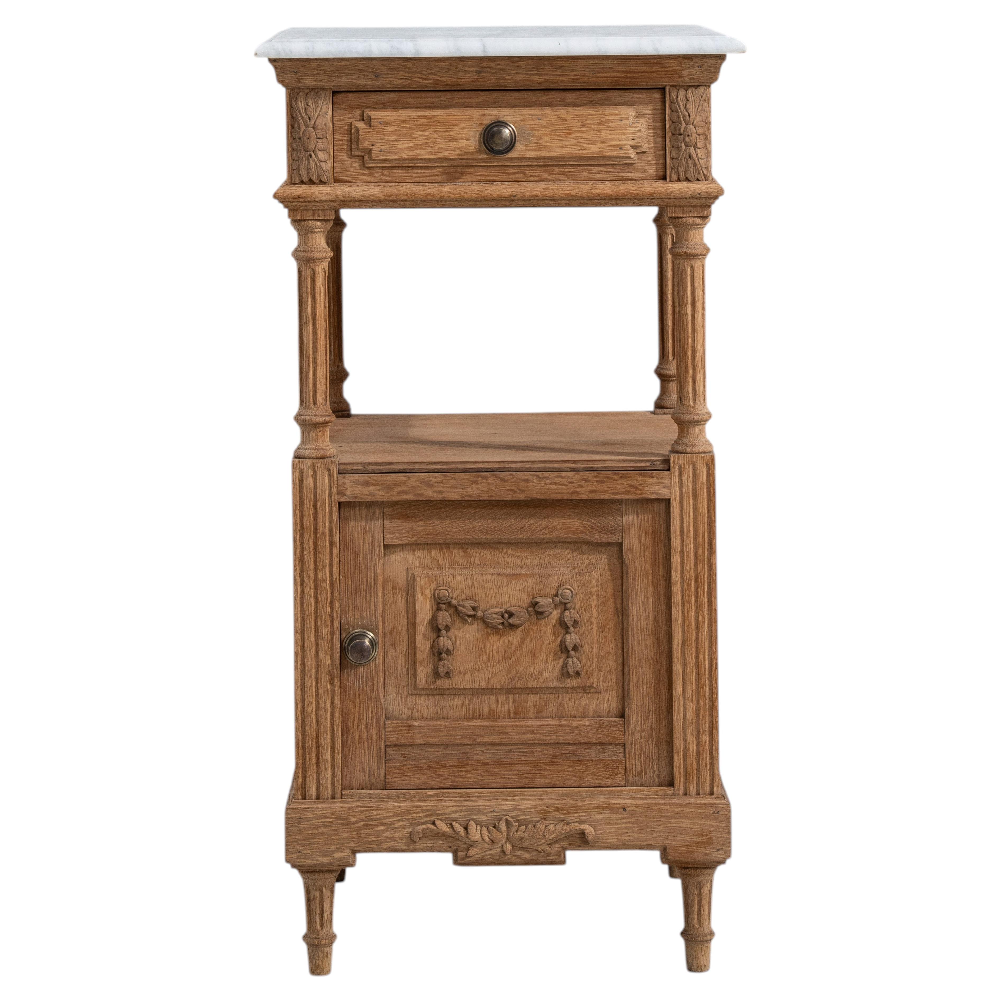 Table d'appoint Louis XVI avec plateau en marbre