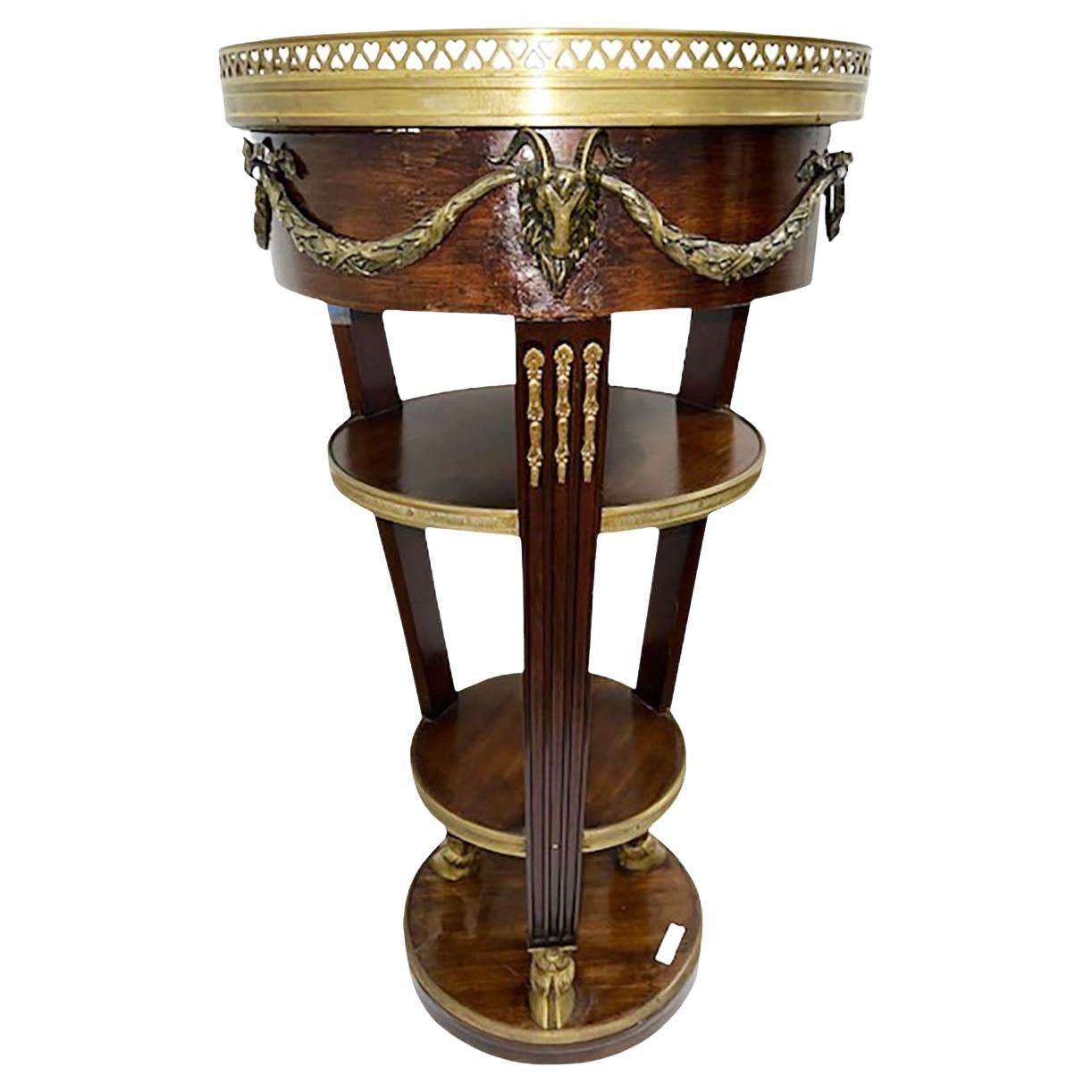 Mesa auxiliar Luis XVI con tapa de mármol