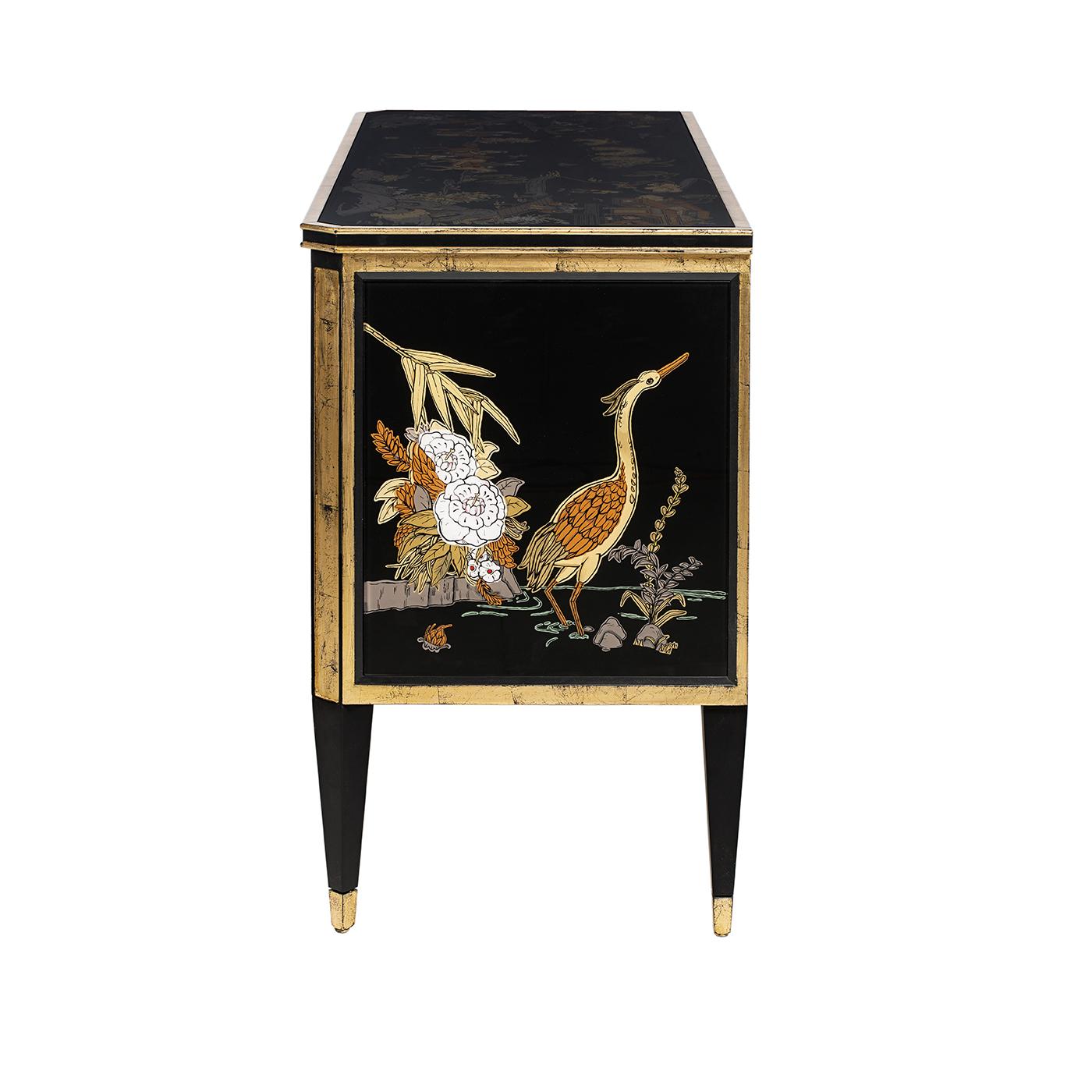 Contemporary Louis XVI Sideboard with Hand-Painted Decorations 8708