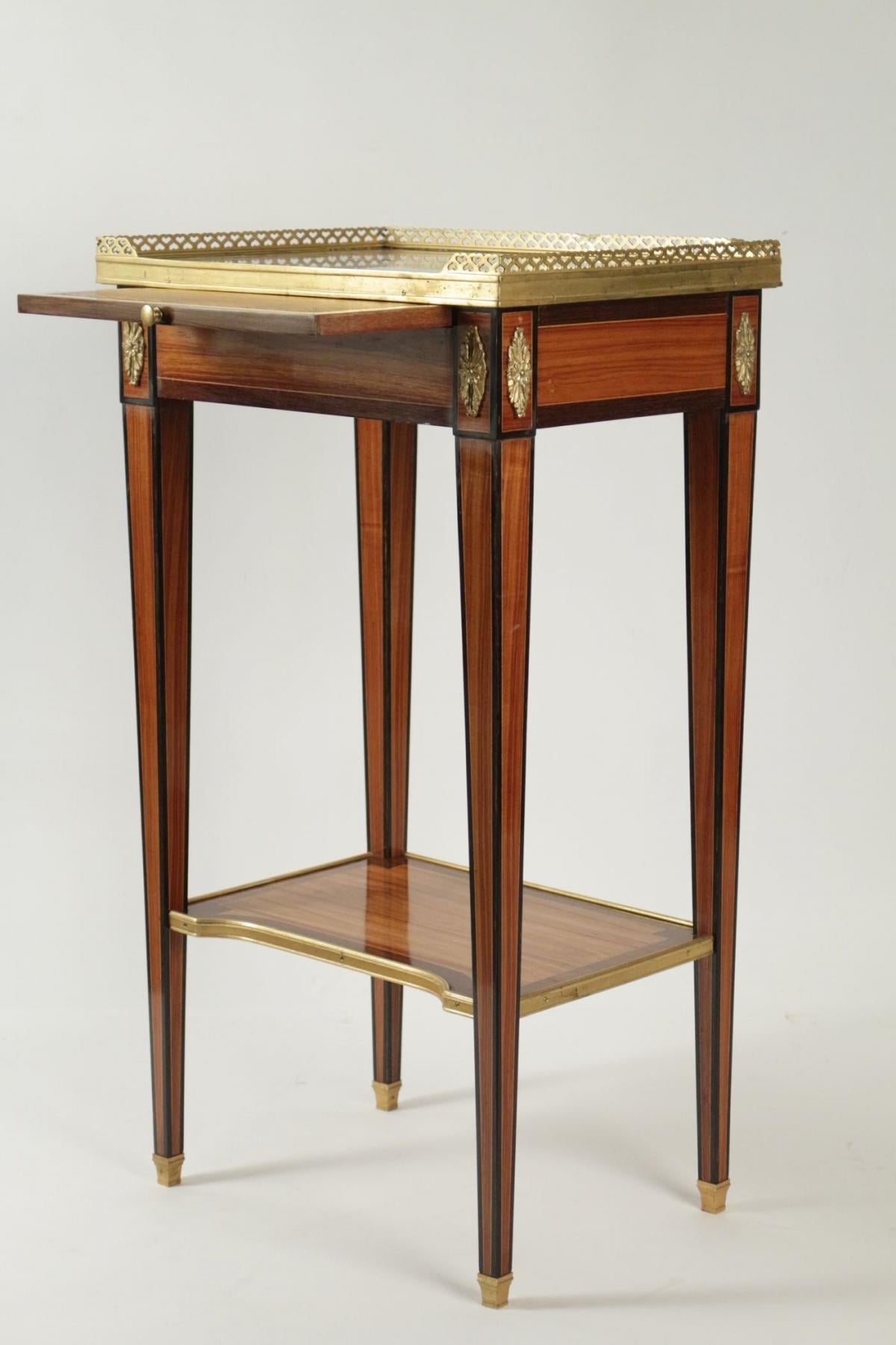 European Louis XVI Small Table with Shelf