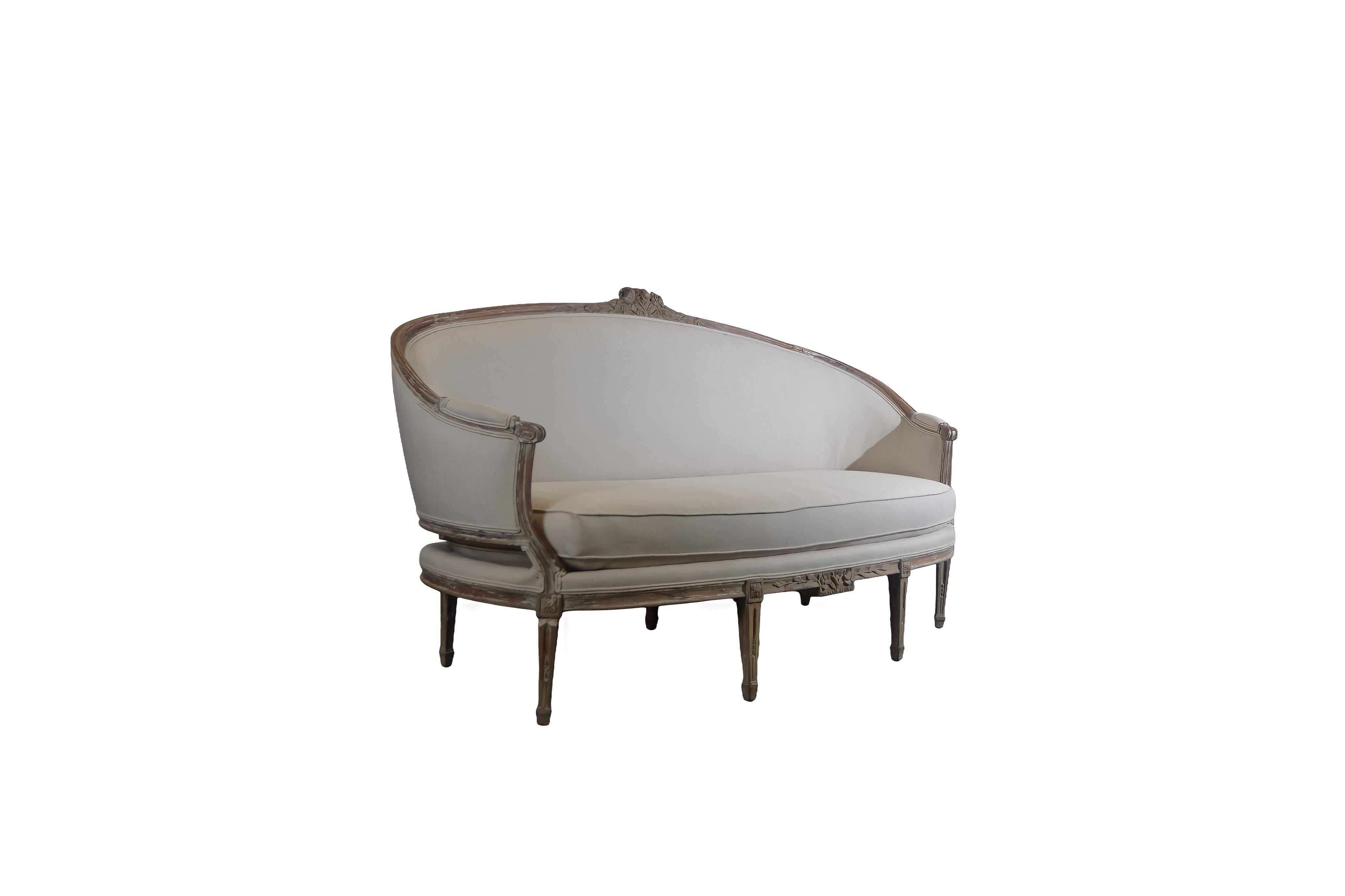Sofá francés con respaldo curvo estilo Luis XVI Madera en venta