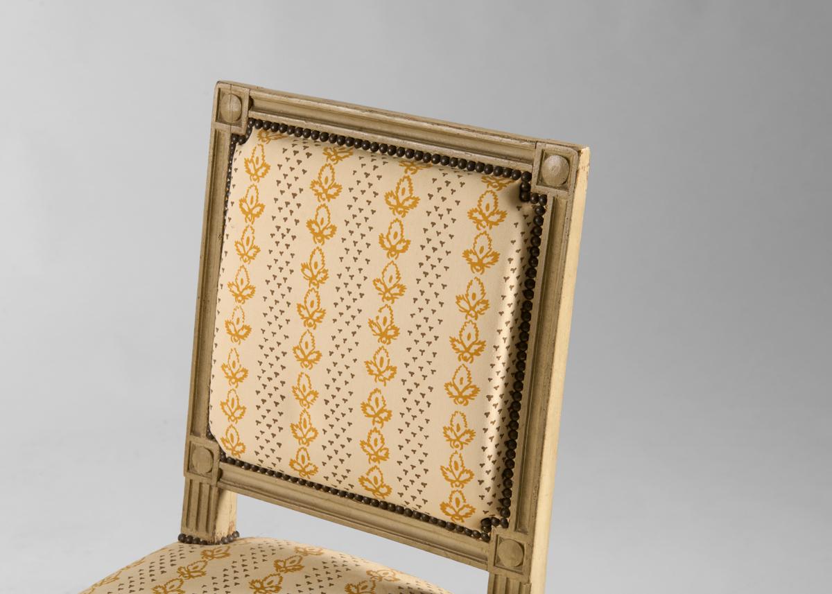 Louis XVI Square-Backed Painted Side Chair, France, circa 1770-1790 In Good Condition In New York, NY