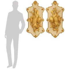 Louis XVI st. Giltwood and Faux Painted Marble plaques