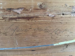 Specchio Luigi XVI in legno dorato con disegni di foglie intagliate, Francia, 1790