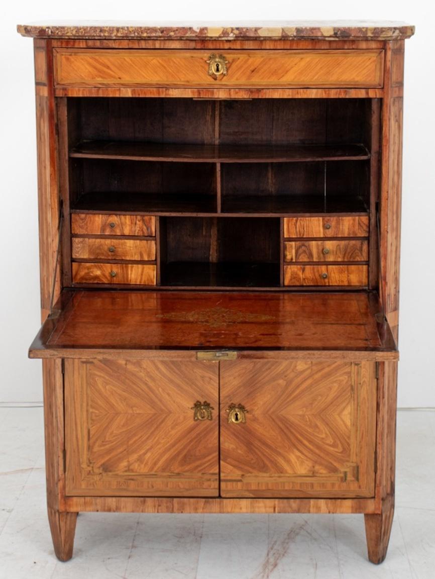 18th Century Louis XVI Stained Fruitwood Marquetry Secretaire