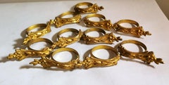 Louis XVI Style 11 Gilt And Chiseled Bronze French Curtain Rings