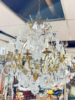 Louis XVI Style 12-Light Gilt Bronze and Crystal Chandelier