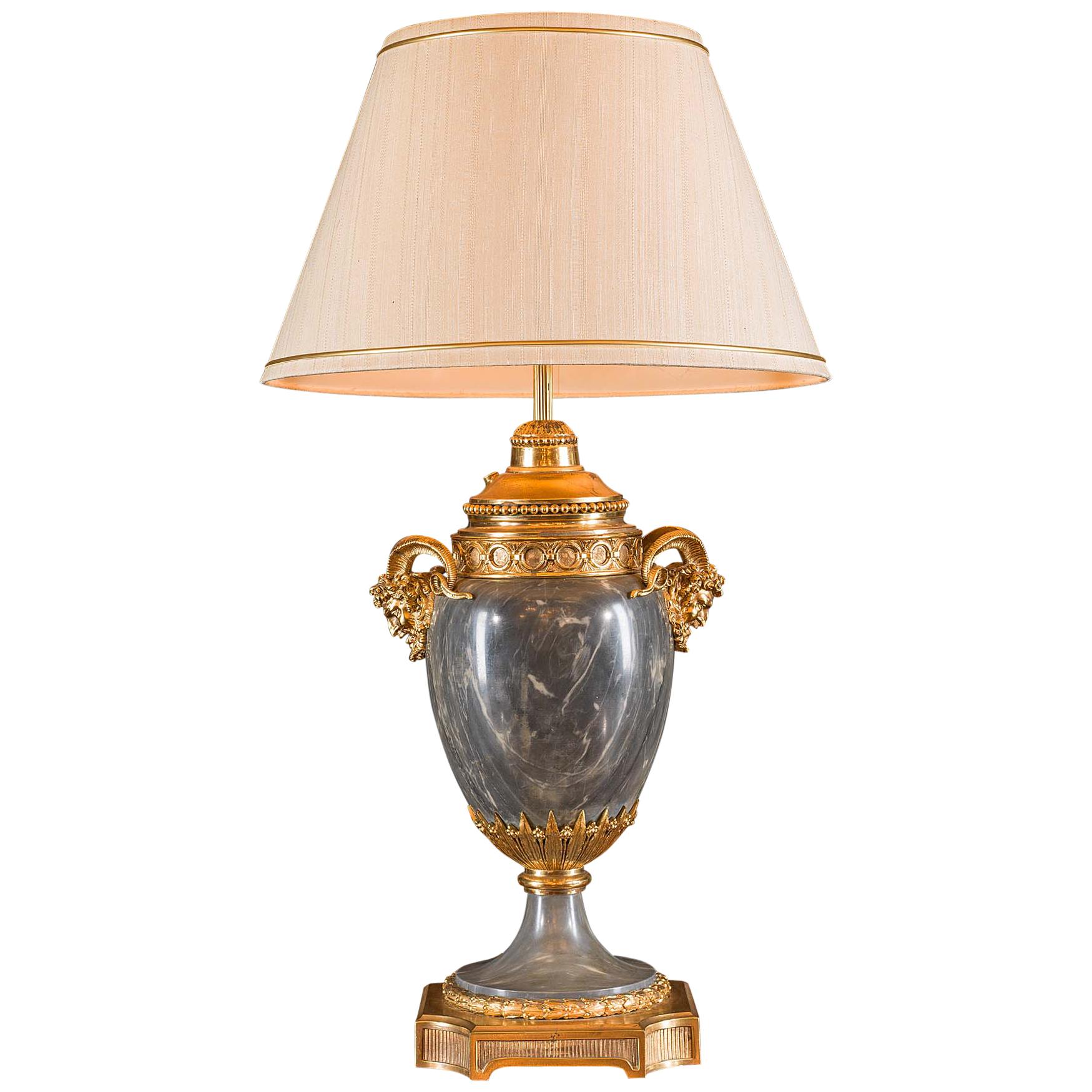 Louis XVI Style 19th Century Antique Marble Table Lamp