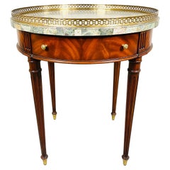 Louis XVI Style 2-Drawer Round Bouillotte Occasional Table by Maitland Smith