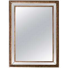Louis XVI Style 23-Karat Water Gilt Wall Mirror with Convex Glass Border