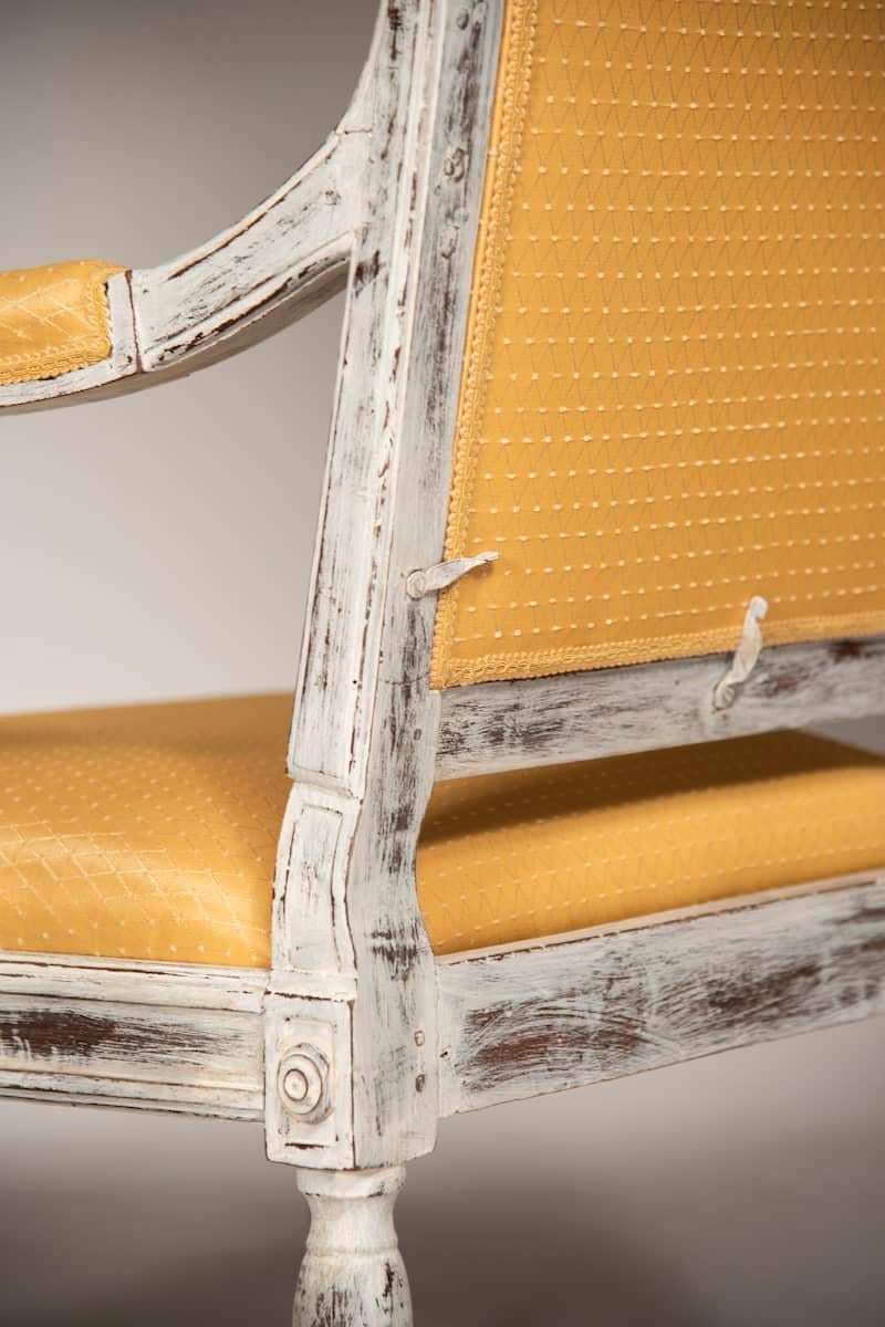 Louis XVI Style 3 Distressed Armchairs For Sale 5